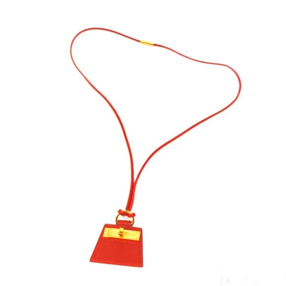 HERMES Mon Petit Kelly PM Necklace in Swift Cuivre Brown, Women's, Like New - Picture 1 of 10